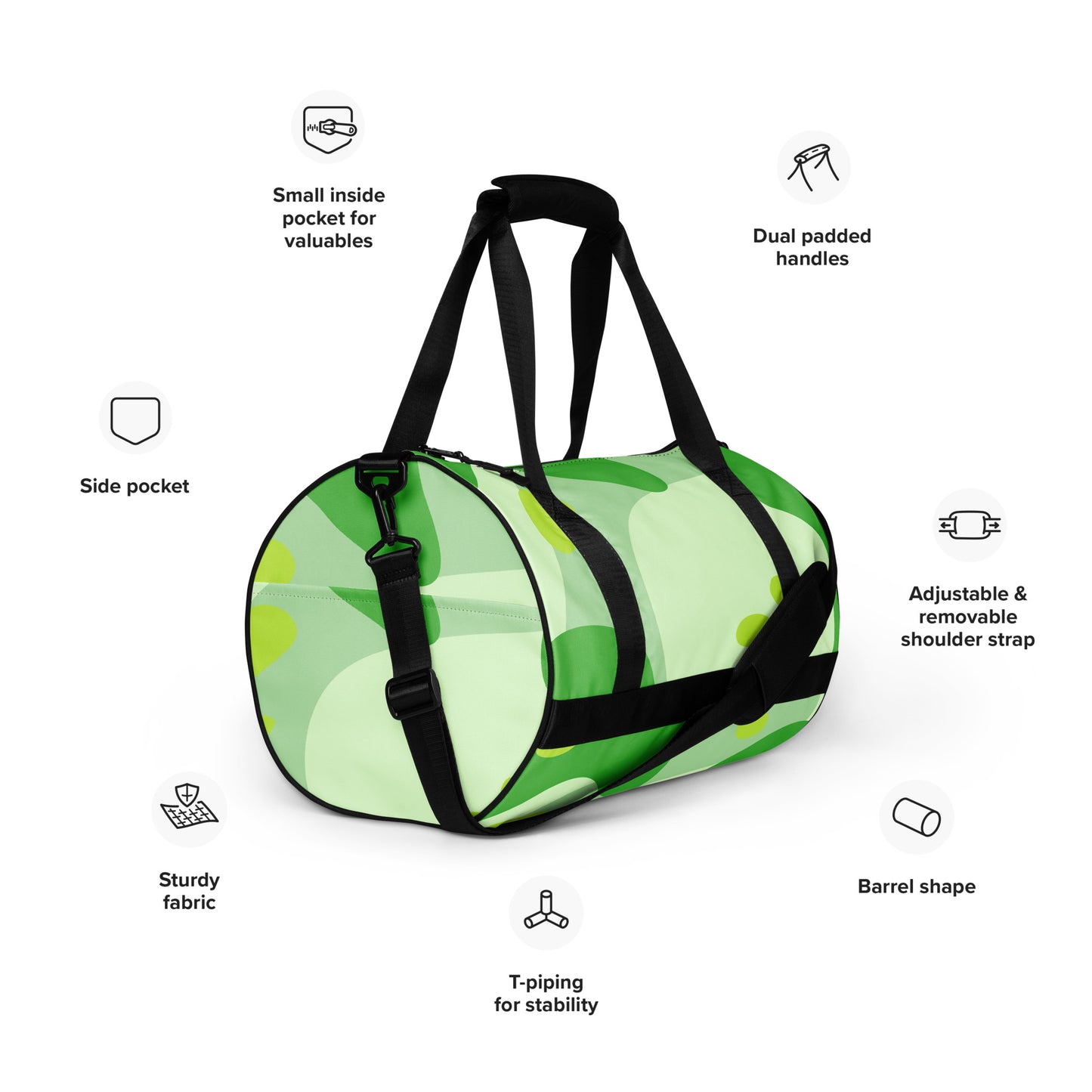 XPOLOX Green White gym bag