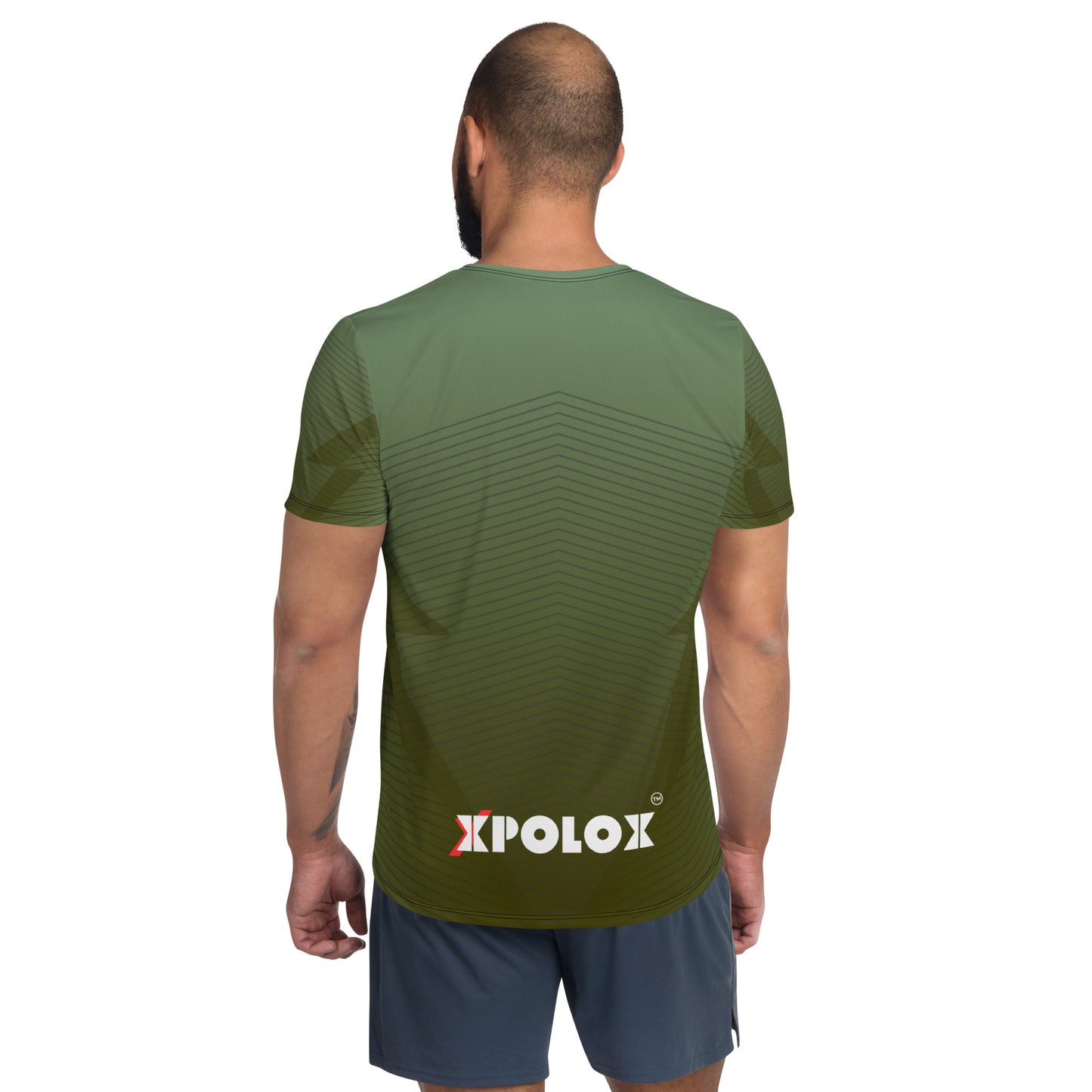 XPOLOX Green Black Line  Men's Athletic T-shirt