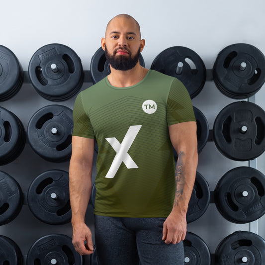 XPOLOX Green Black Line  Men's Athletic T-shirt