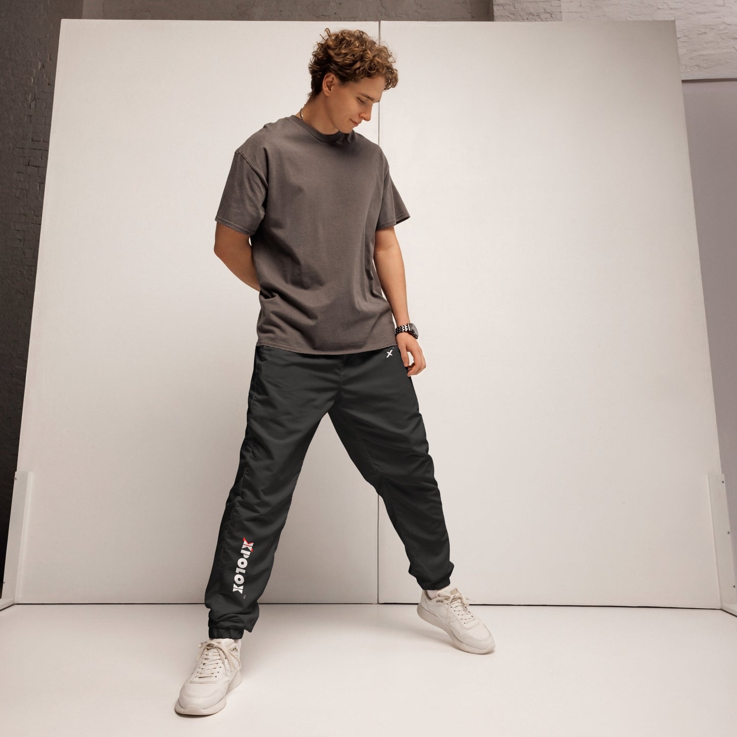 XPOLOX Black Unisex track pants