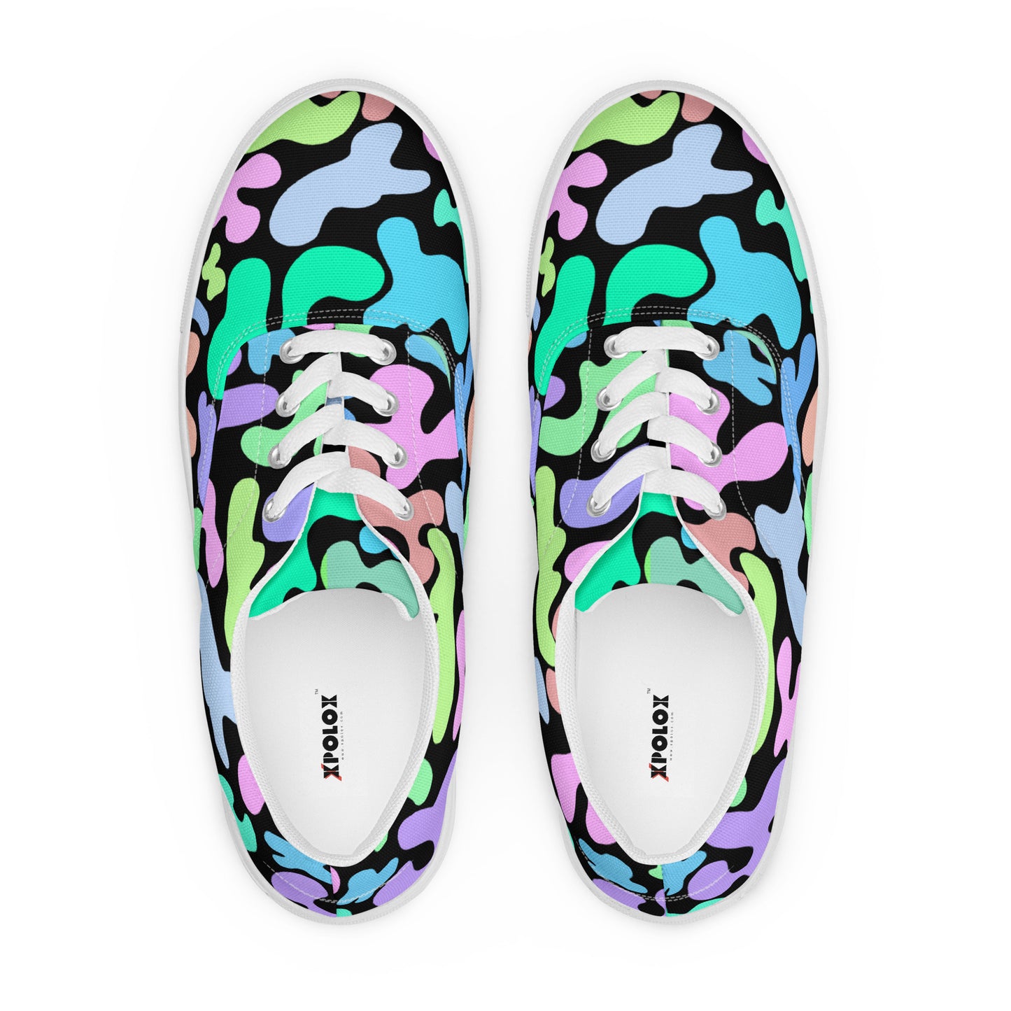 XPOLOX Abstract Spots Women’s lace-up canvas shoes