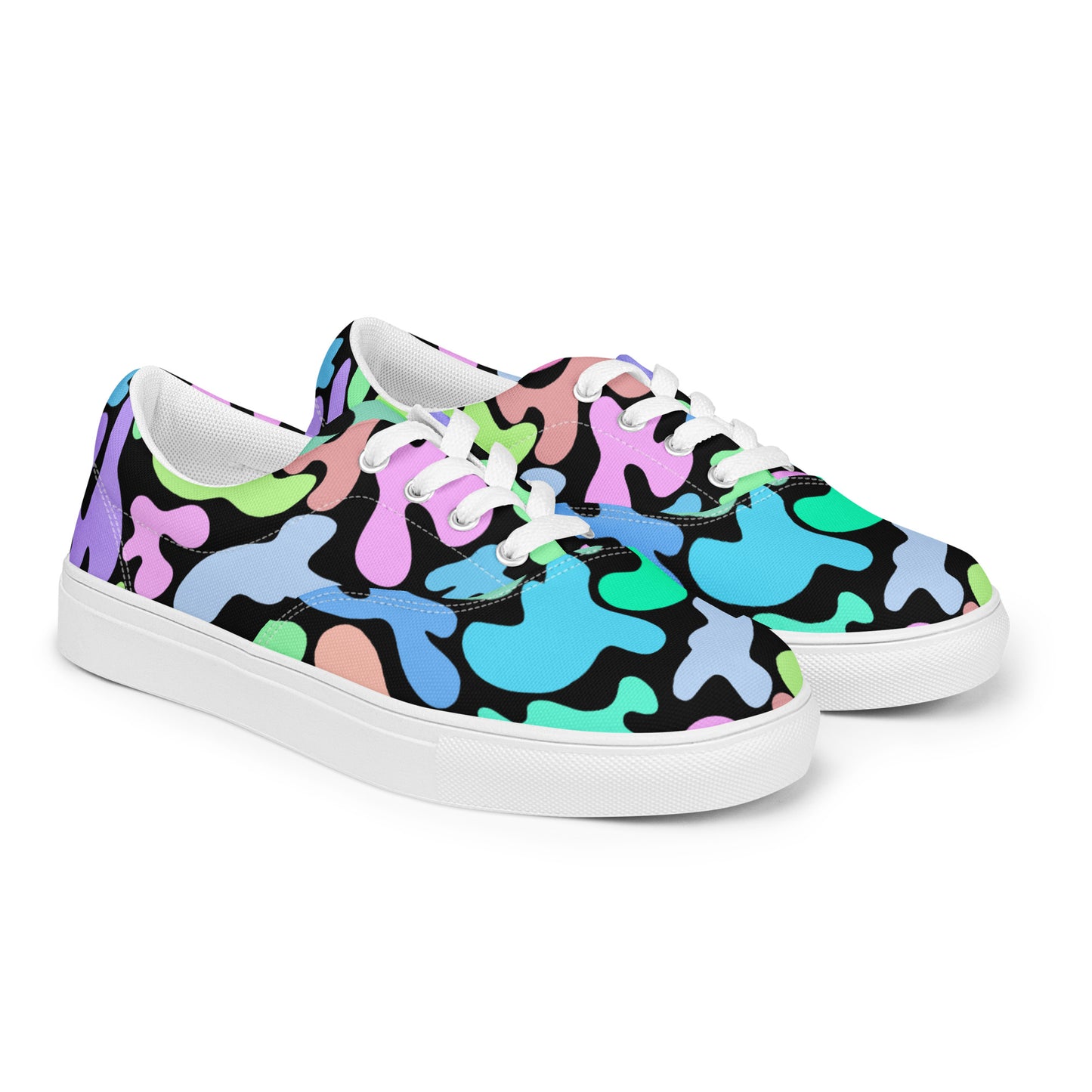 XPOLOX Abstract Spots Women’s lace-up canvas shoes