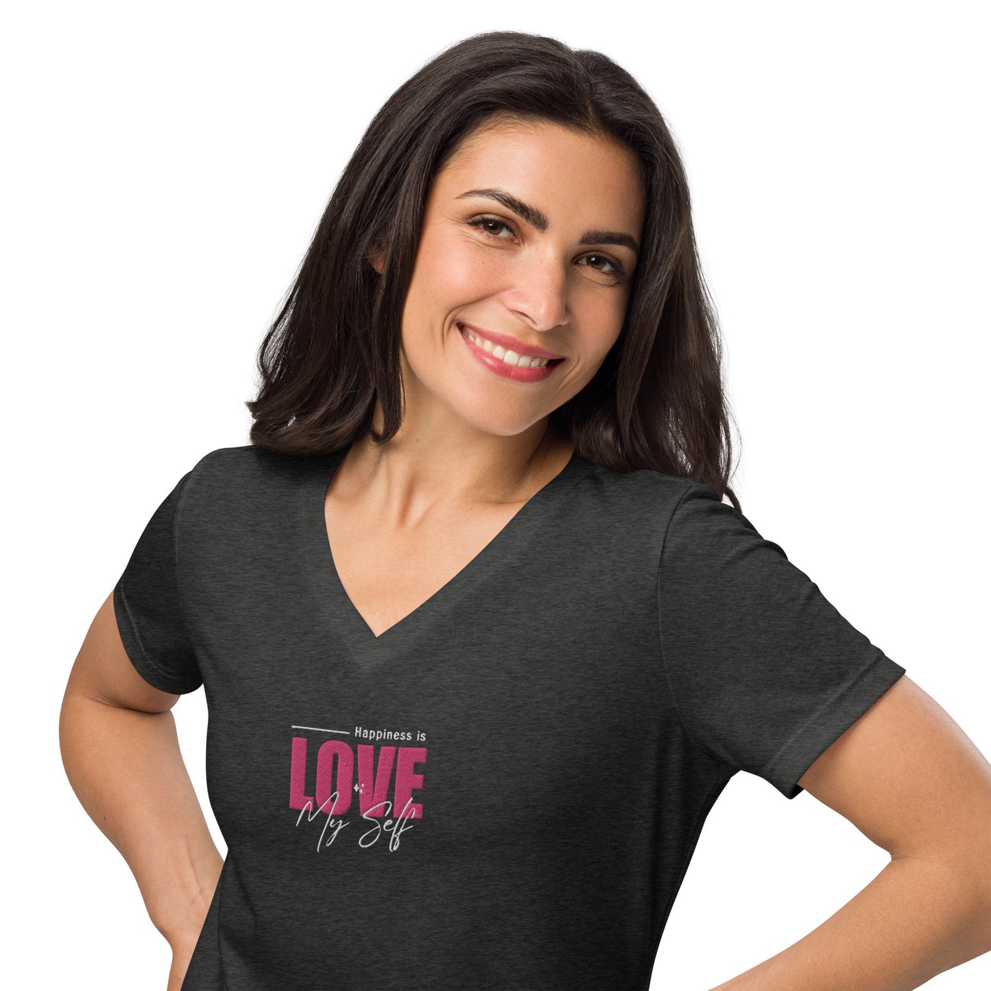 XPOLOX  Love Myself Women’s relaxed v-neck t-shirt