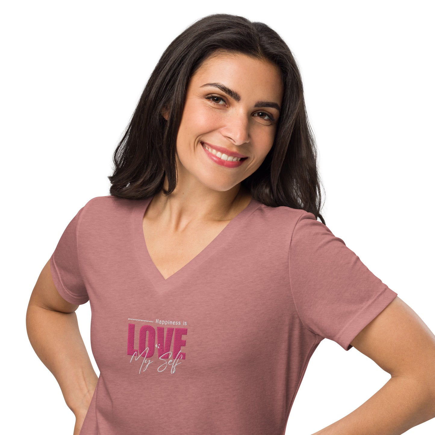 XPOLOX  Love Myself Women’s relaxed v-neck t-shirt