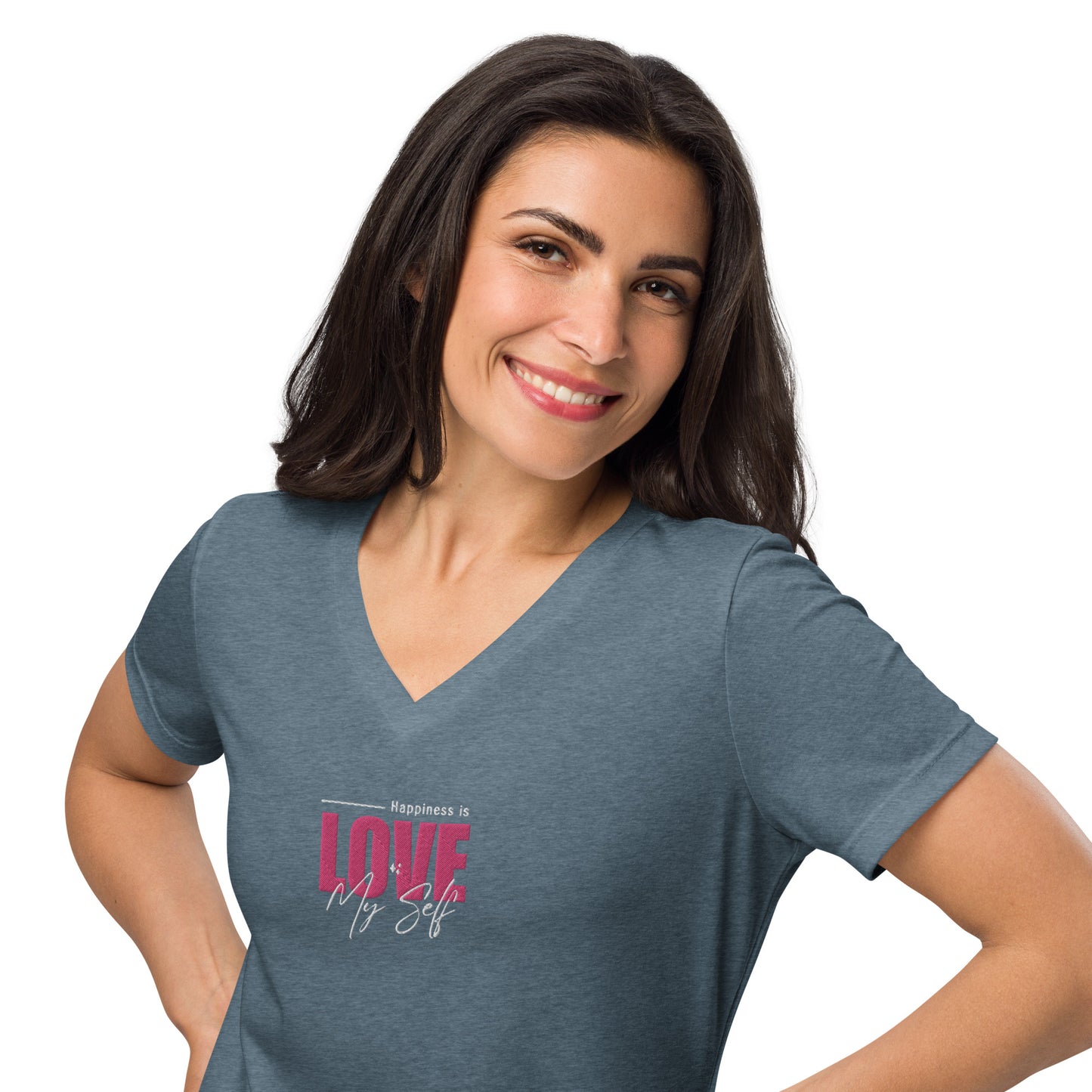 XPOLOX  Love Myself Women’s relaxed v-neck t-shirt