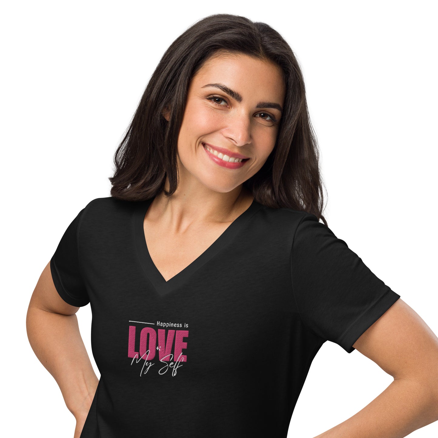 XPOLOX  Love Myself Women’s relaxed v-neck t-shirt